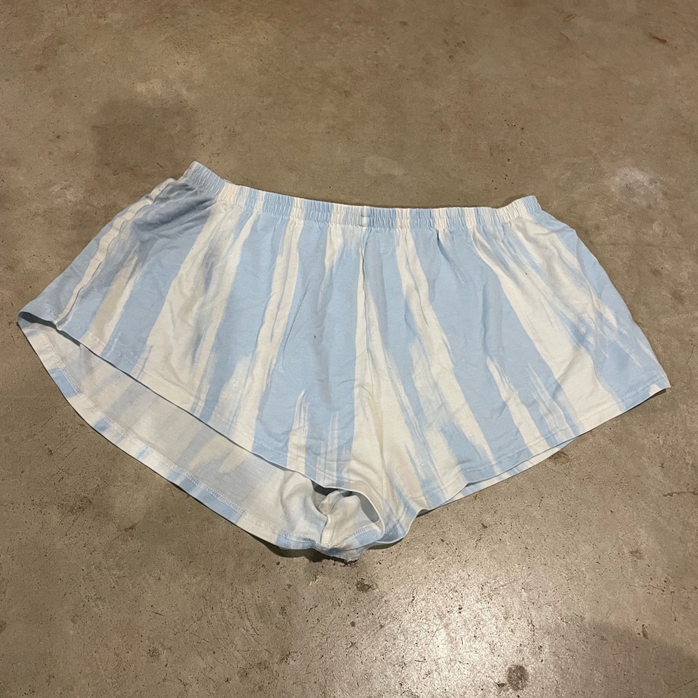Athleta Light Blue and White Athletic Shorts